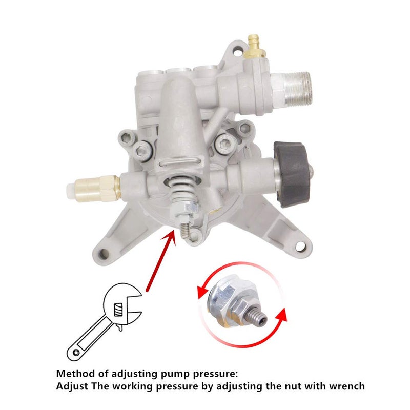 Hutdkte Universal 3100 PSI Power Pressure Washer Water Pump for Washer Pump 7/8" Shaft Engines with Pressure Washer Nozzle - Image 4
